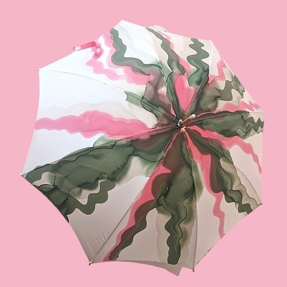 Handpainted signed SILK Original signed one of a kind Parasol/Umbrella - Picture 9 of 16